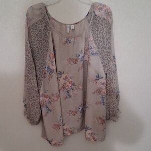 Cato Multicolor Floral and Animal Print Blouse